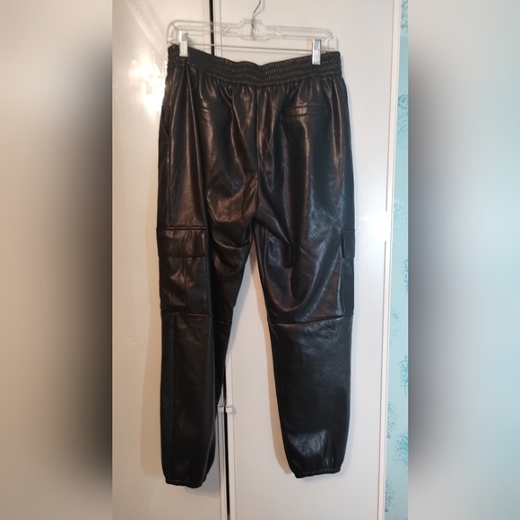 Generation  love Vegan Leather Elastic Weist Pants Womens Sz L - Picture 3 of 4
